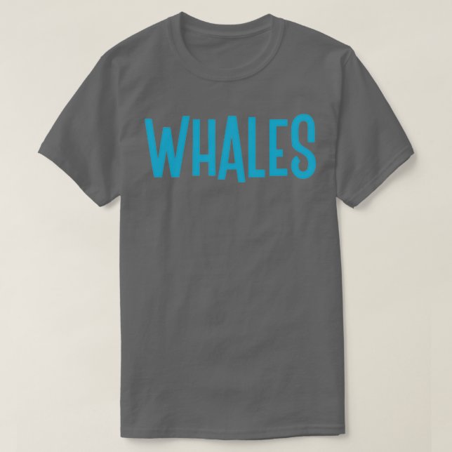 T-shirt Baleines Blue Whale Family Design (Design devant)