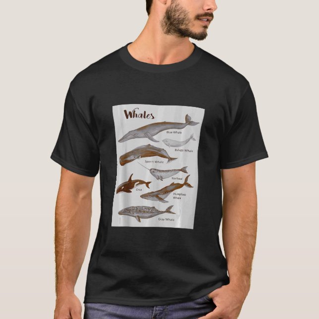 T-shirt Baleines Espèces Baleines Mammifères marins Mammif (Devant)