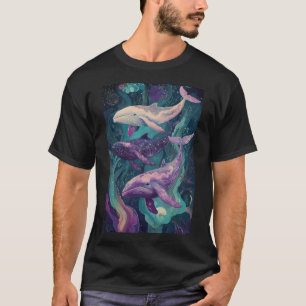 T-shirt Baleines flottantes dans le bleu calme