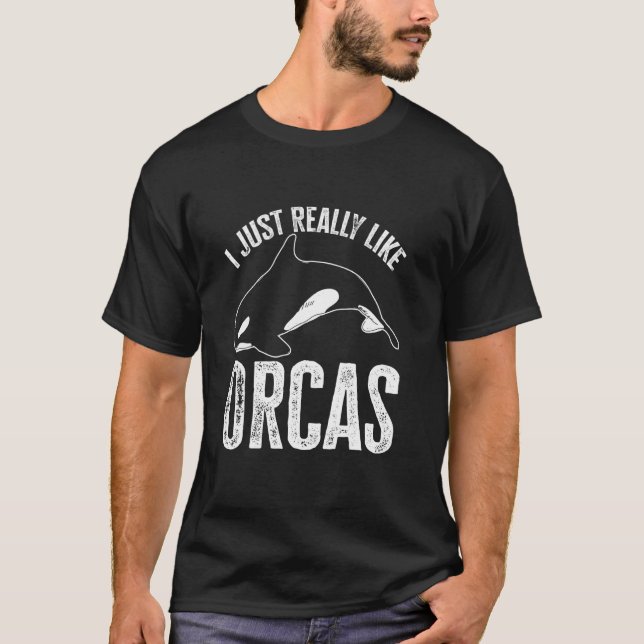 T-shirt Baleines Orca J'Aime Vraiment Les Orques Long Slee (Devant)