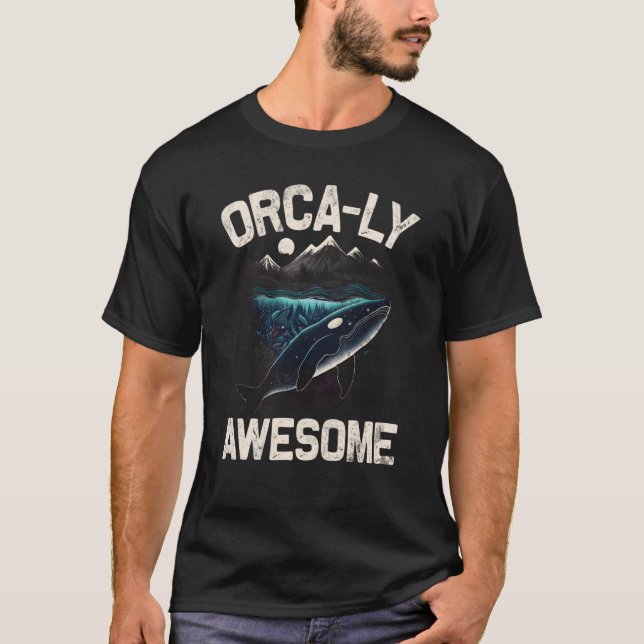 T-shirt Baleines Regardez Dolphin Pottwhal Dit Orca Whale (Devant)