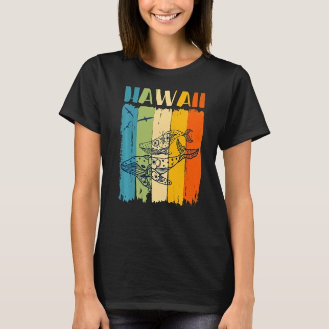 T-shirt Baleines Retro Hawaii Hawaii Matching meilleurs am (Devant)
