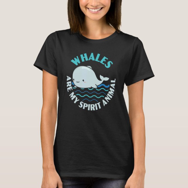 T-shirt Baleines Sont Mon Esprit Animal Marine Mammifère M (Devant)
