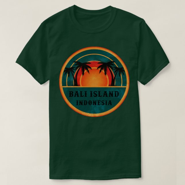 T-shirt Bali Indonésie Beach Retro Sunset (Design devant)