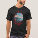 T-shirt Bali Indonésie Cercle en détresse rétrograde<br><div class="desc">Conception de voyage vectorielle rétro Bali. Bali est une île du sud-est asiatique réputée pour ses plages,  ses temples et sa culture. Elle abrite également la vie marine,  des parcs safaris et des oeuvres d'art.</div>