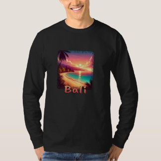 T-shirt Bali Indonésie Sunset Beach Couleurs orange