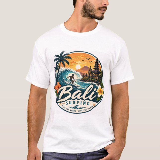 T-shirt Bali, Indonésie Surf (Devant)