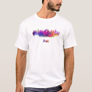 T-shirt Bali skyline in watercolor