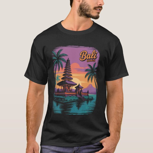 T-shirt Balinese Temples Indonesian Vintage Bali Indonesia (Devant)
