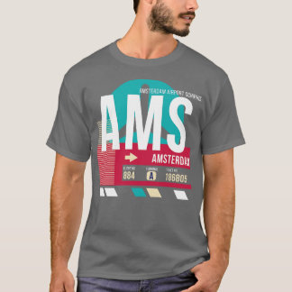 T-shirt Balise 3 du code de l'aéroport AMS d'Amsterdam
