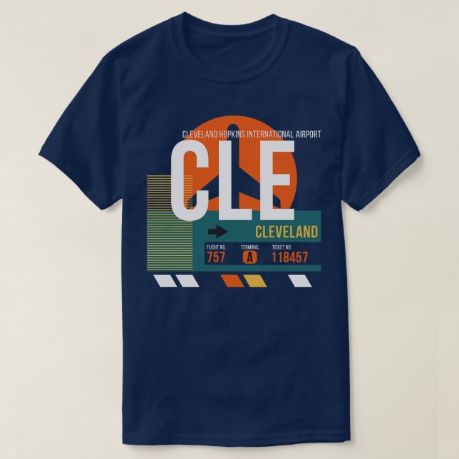 T-shirt Balise bagages Code aéroport CLE (Design devant)