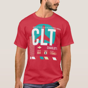 T-shirt Balise de bagage du code de l'aéroport CLT Charlot