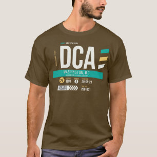 T-shirt Balise de bagage du code de l'aéroport DCA de Wash