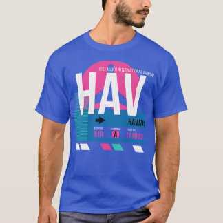 T-shirt Balise de bagage du code de l'aéroport Havana HAV