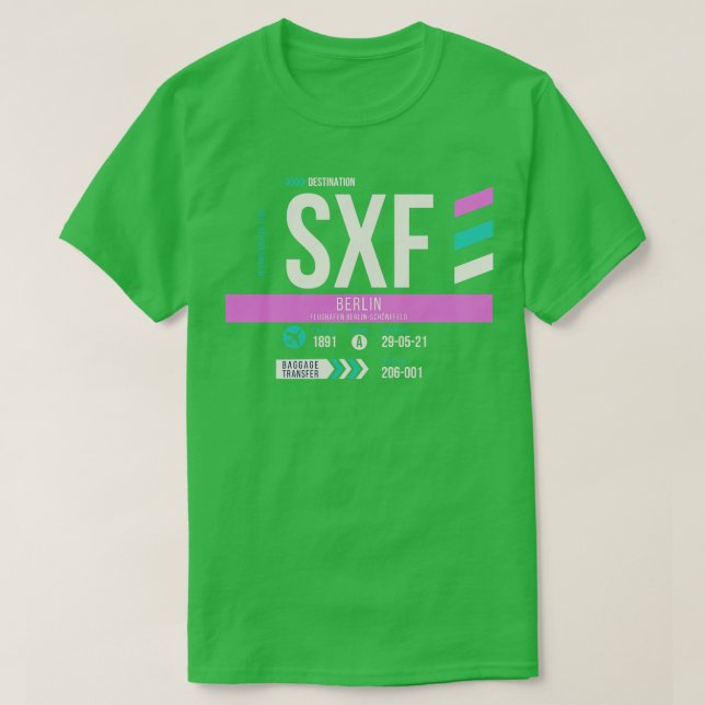 T-shirt Balise de bagages Berlin SXF Airport Code 2 (Design devant)