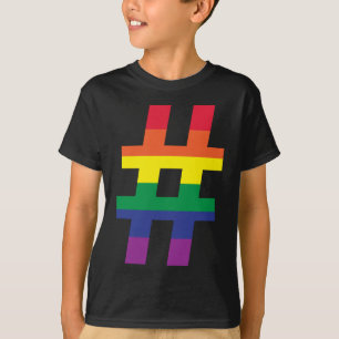 T-shirt Balise de hachage drapeau arc-en-ciel