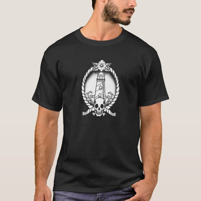 T-shirt Balise de sécurité Skull Coast  Phare du rivage (Devant)