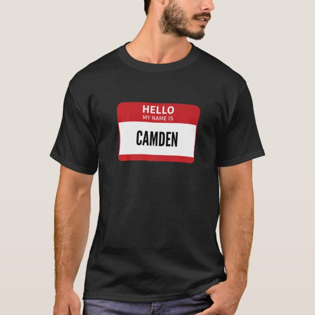 T-shirt Balise Nom Camden Bonjour Mon Nom Est Camden (Devant)