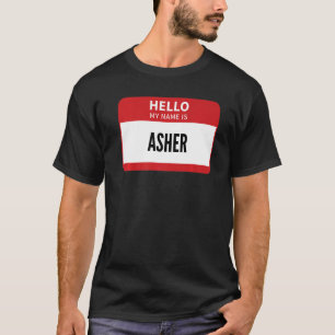 T-shirt Balise Nom de l'expéditeur Bonjour Mon nom est Ash
