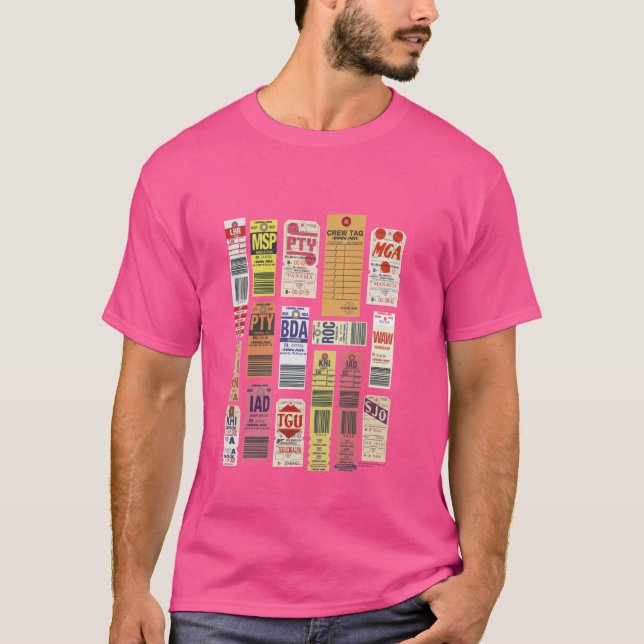T-shirt Balises de bagage Vintage Pan Am (Devant)