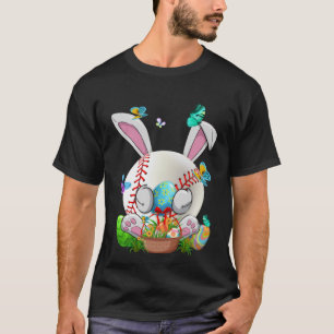 T-shirt Ball & Bats Bunny de baseball Jour de Pâques B