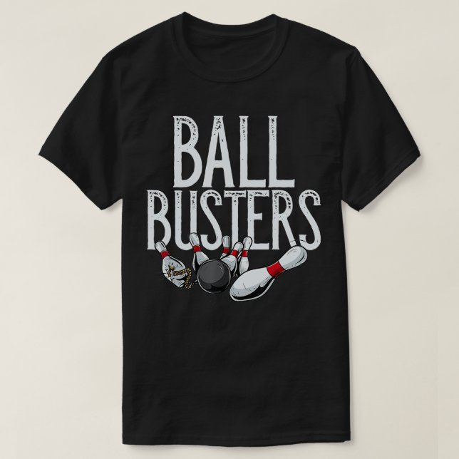 T-shirt Ball Busters Bowling Couples Correspondance Bowlin (Design devant)