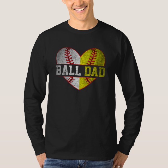 T-shirt Ball Dad Softball Baseball For Men Father Day (Devant)