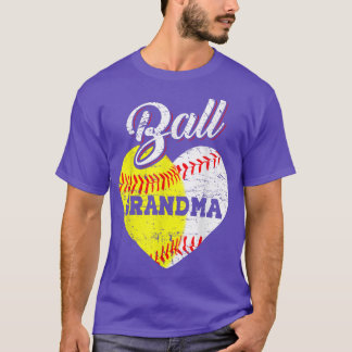 T-shirt Ball Grand-mère Baseball Softball Coeur