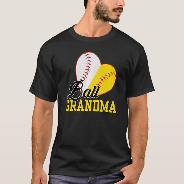 T-shirt Ball Grandma Softball Baseball Pour La Fête Des Mè (Devant)