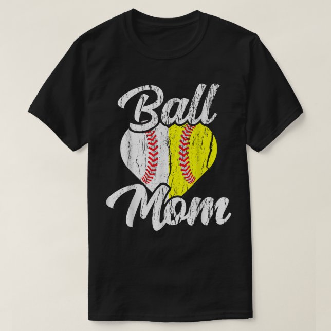 T-shirt Ball Maman Baseball Softball Mama Team Sports (Design devant)