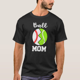 T-shirt Ball Maman Baseball Tennis Joueur Maman