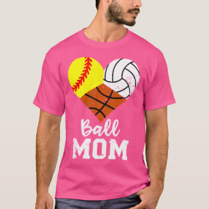 T-shirt Ball Maman Drôle softball Volleyball Basketball Ma
