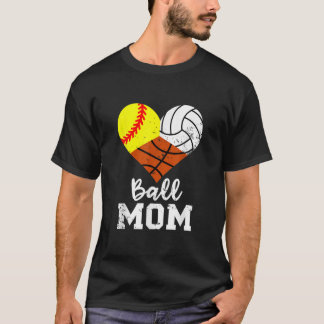 T-shirt Ball Maman Drôle softball Volleyball Basketball Ma