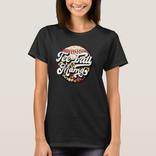 T-shirt Ball Maman Fête des Mères Teeball Mama Leopard (Devant)