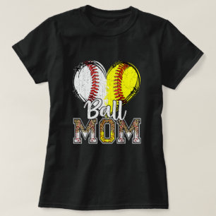 T-shirt Ball Maman Heart Baseball Softball Mama Femmes Mèr