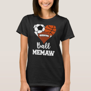 T-shirt Ball Memaw Heart Football Football Football Footba