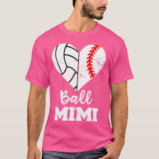 T-shirt Ball Mimi Funny Baseball Volleyball Coeur