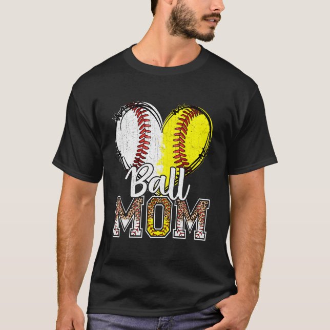 T-shirt Ball Mom He Baseball Softball Mama Mothers Day 202 (Devant)