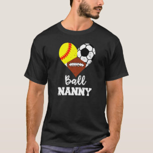 T-shirt Ball Nanny Coeur Softball Football Football Nanny