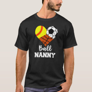T-shirt Ball Nanny Coeur Soin Football Soccer Basketball N