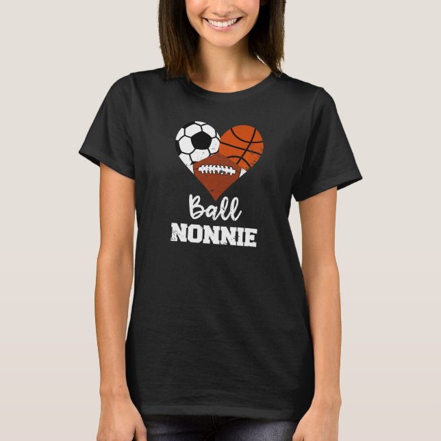 T-shirt Ball Nonnie Heart Soccer Basketball Football Nonn (Devant)