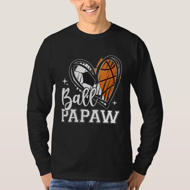 T-shirt Ball Papaw Soccer Basketball Heart (Devant)