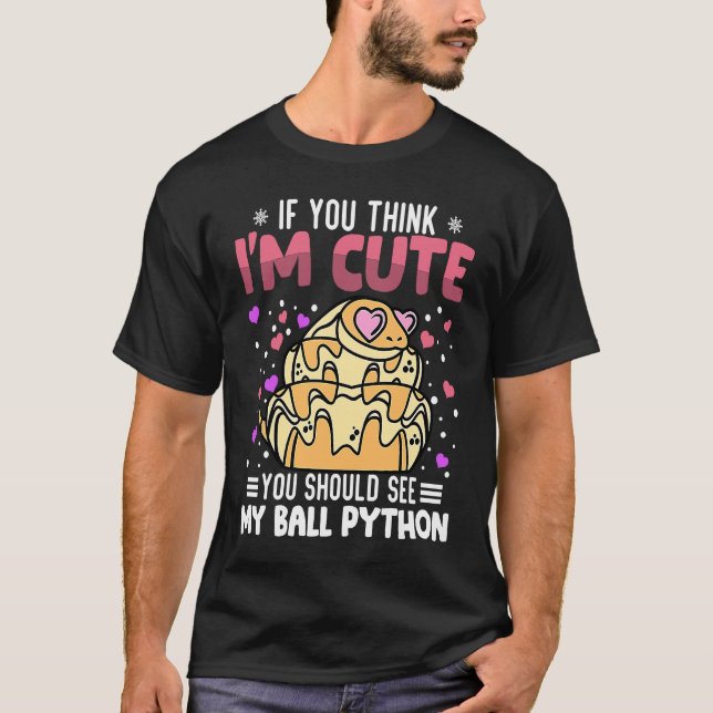 T-shirt Ball Python Heart Valentine's Day Animal For Women (Devant)
