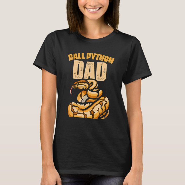 T-shirt Ball Python Papa Reptile Snake Keeper Papa Père Pè (Devant)