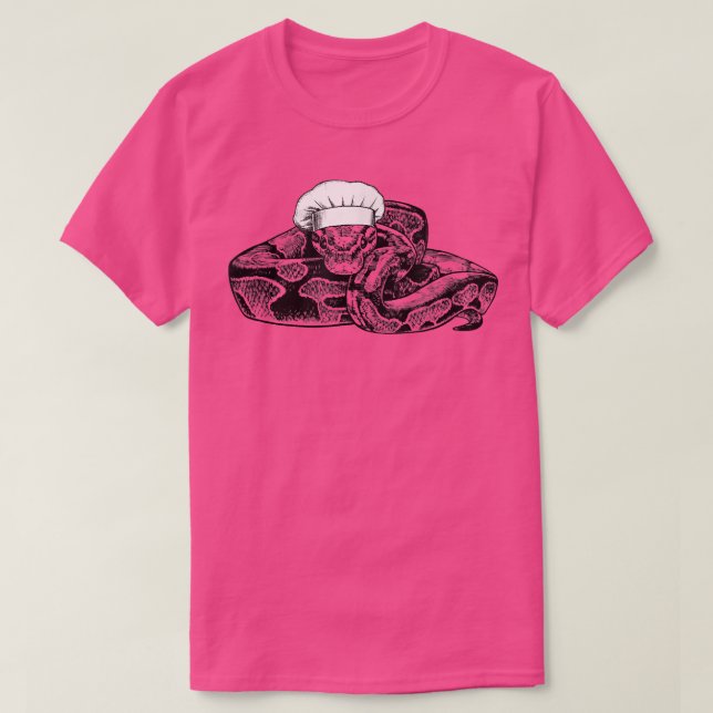 T-shirt Ball Python Snake Cook Chef Cuisine amusante (Design devant)