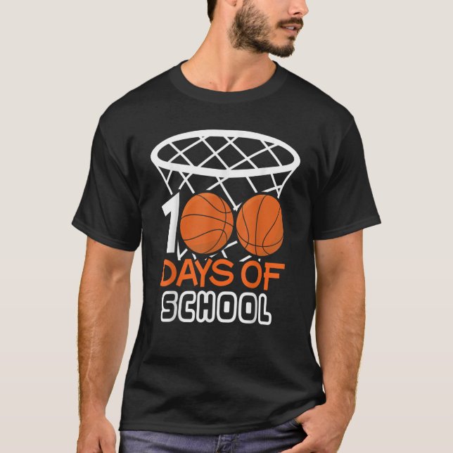 T-shirt Ball Sport Étudiant 100e Jour Basketball 100 Jours (Devant)