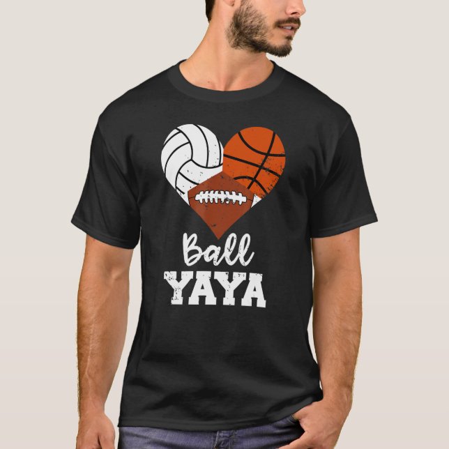 T-shirt Ball Yaya Heart Volleyball Basketball Ya (Devant)