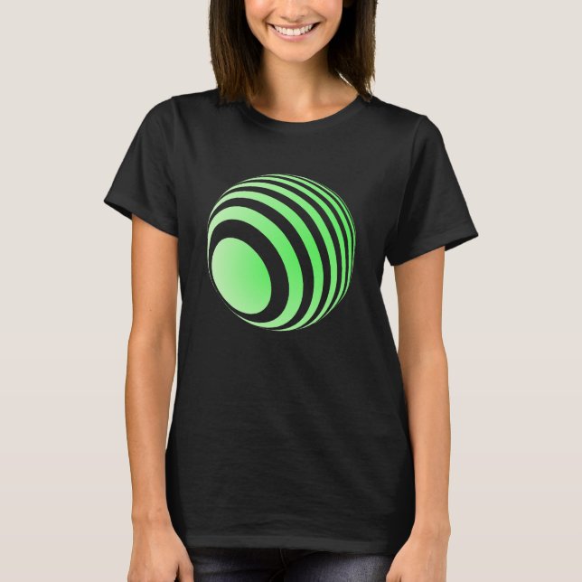 T-shirt Balle 3D avec bandes vertes -  (Devant)