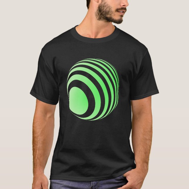 T-shirt Balle 3D avec des bandes vertes - (Devant)