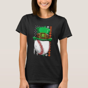T-shirt Balle de baseball St Patricks Day Chapeau de Lepre